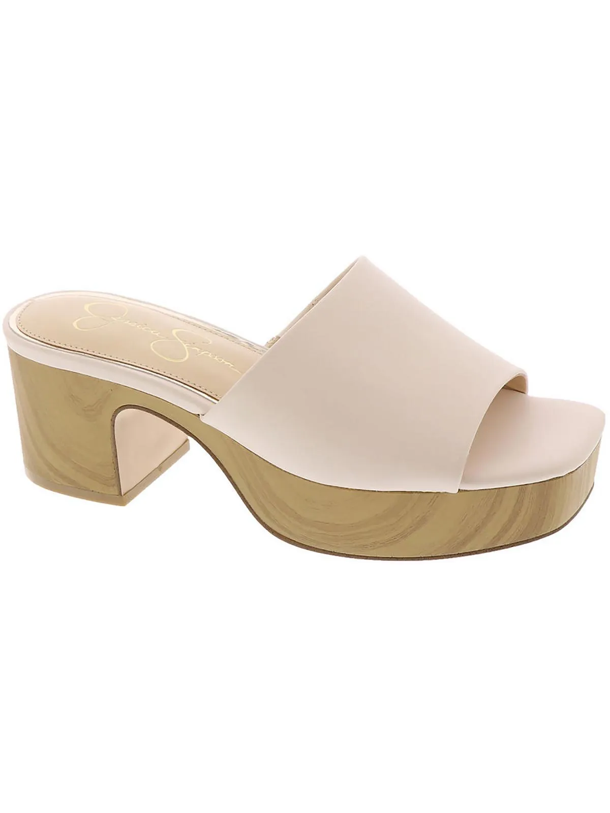 Kalyani Womens Faux Leather Slip-On Platform Sandals