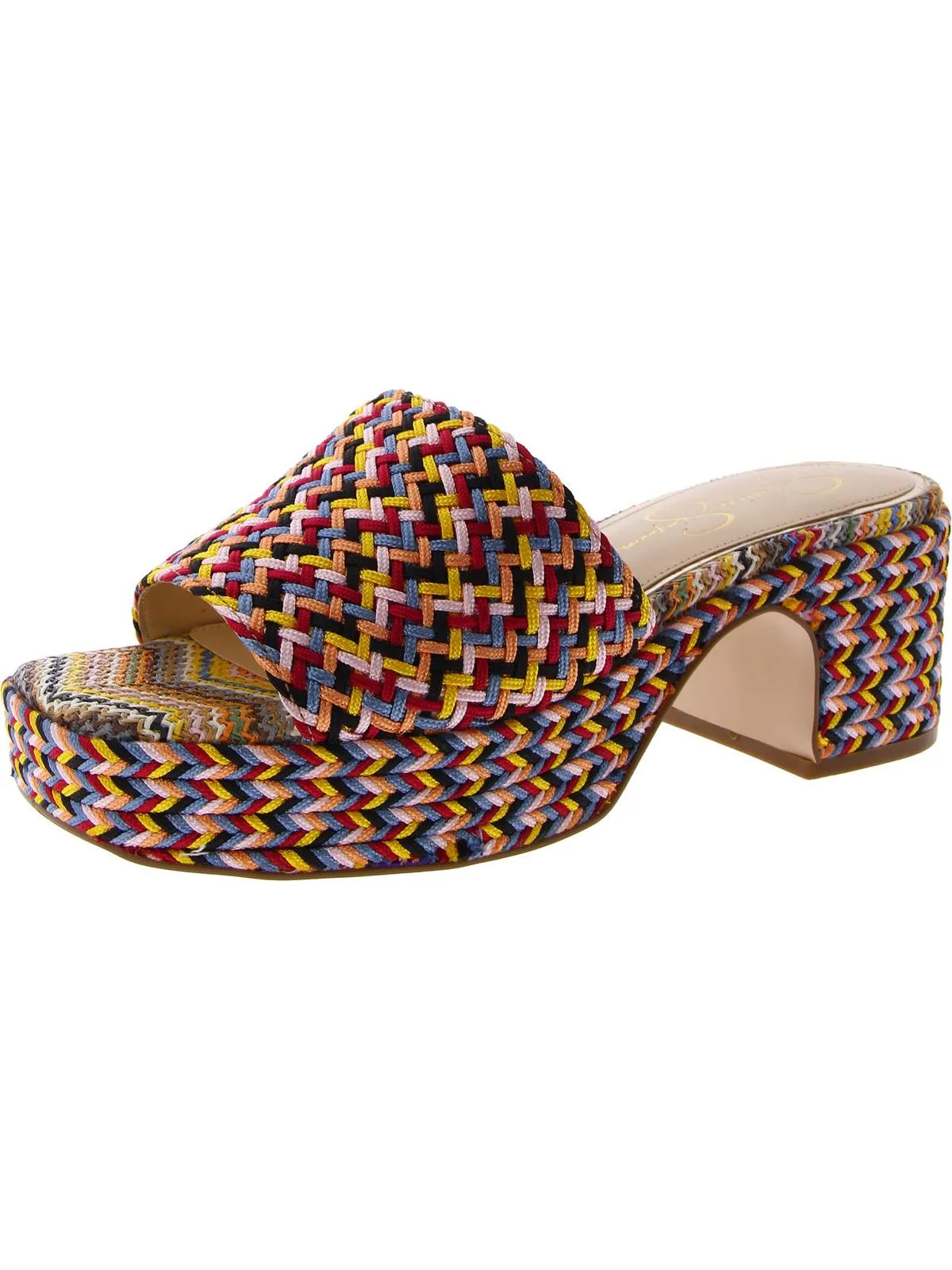 Kalyani Womens Faux Leather Slip-On Platform Sandals