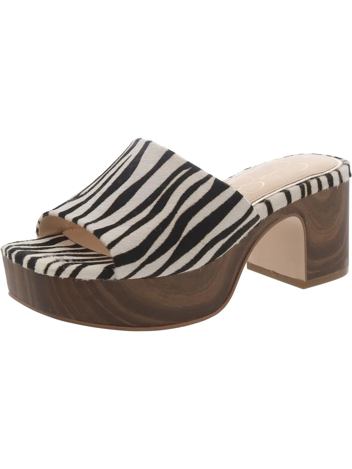 Kalyani Womens Faux Leather Slip-On Platform Sandals