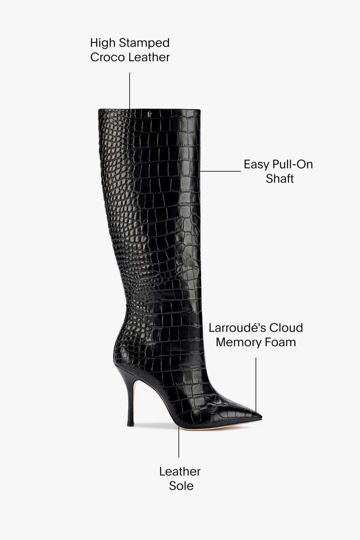Kate Boot In Black Stamped Leather