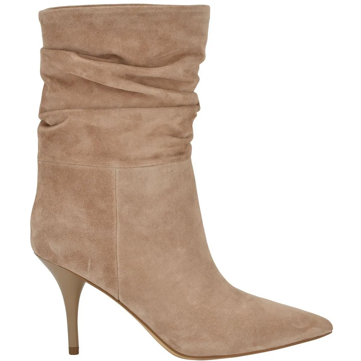 KCCERINE Womens Ruffled Manmade Mid-Calf Boots