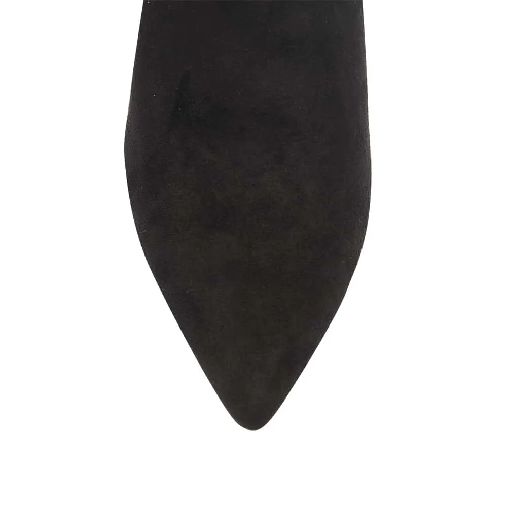 Kendall Boot in Black Stretch Suede