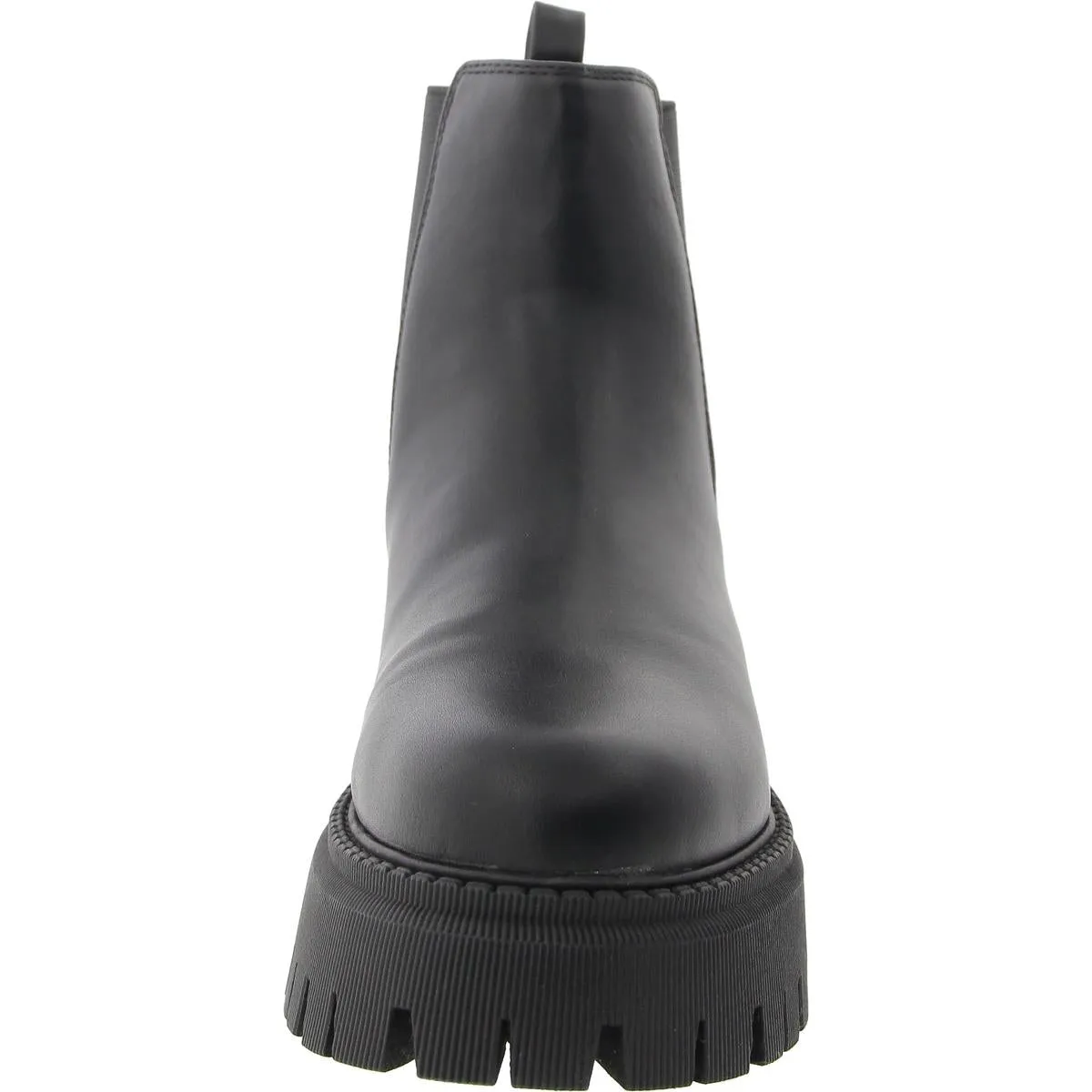 Keshaa Womens Laser Cut Faux Leather Chelsea Boots