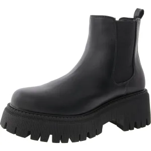 Keshaa Womens Laser Cut Faux Leather Chelsea Boots