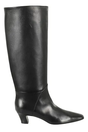 Knee-High Nappa Boots With Square Toe