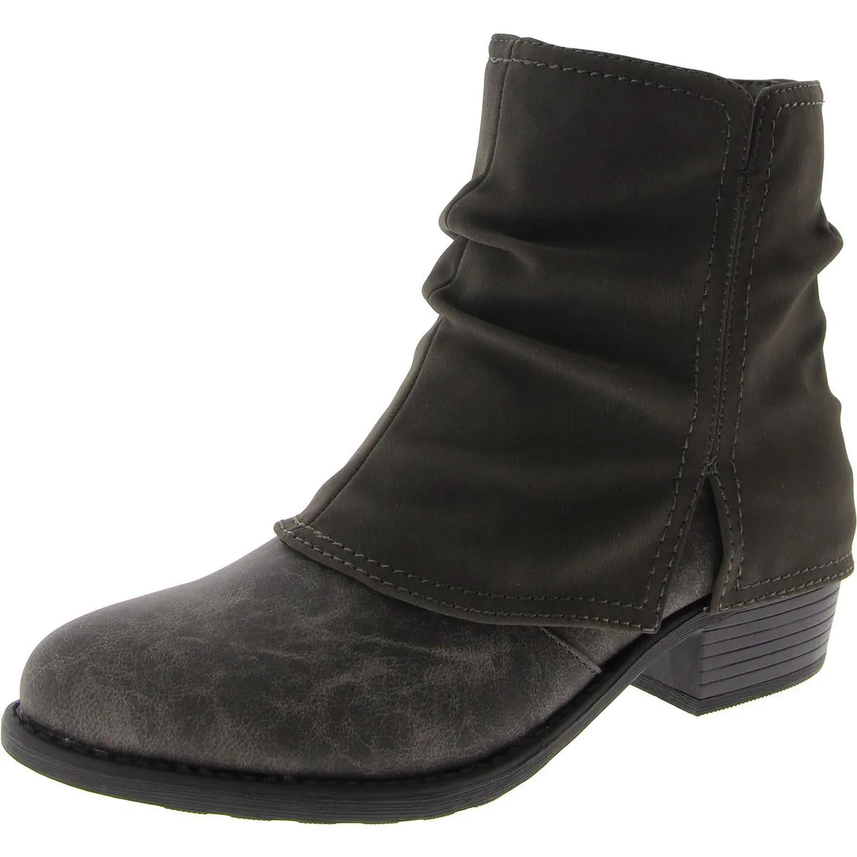 Kudos Womens Faux Leather Block Heel Ankle Boots
