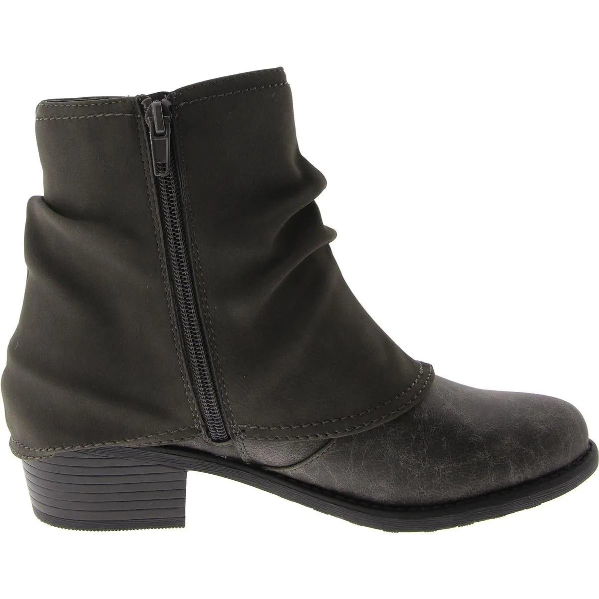 Kudos Womens Faux Leather Block Heel Ankle Boots