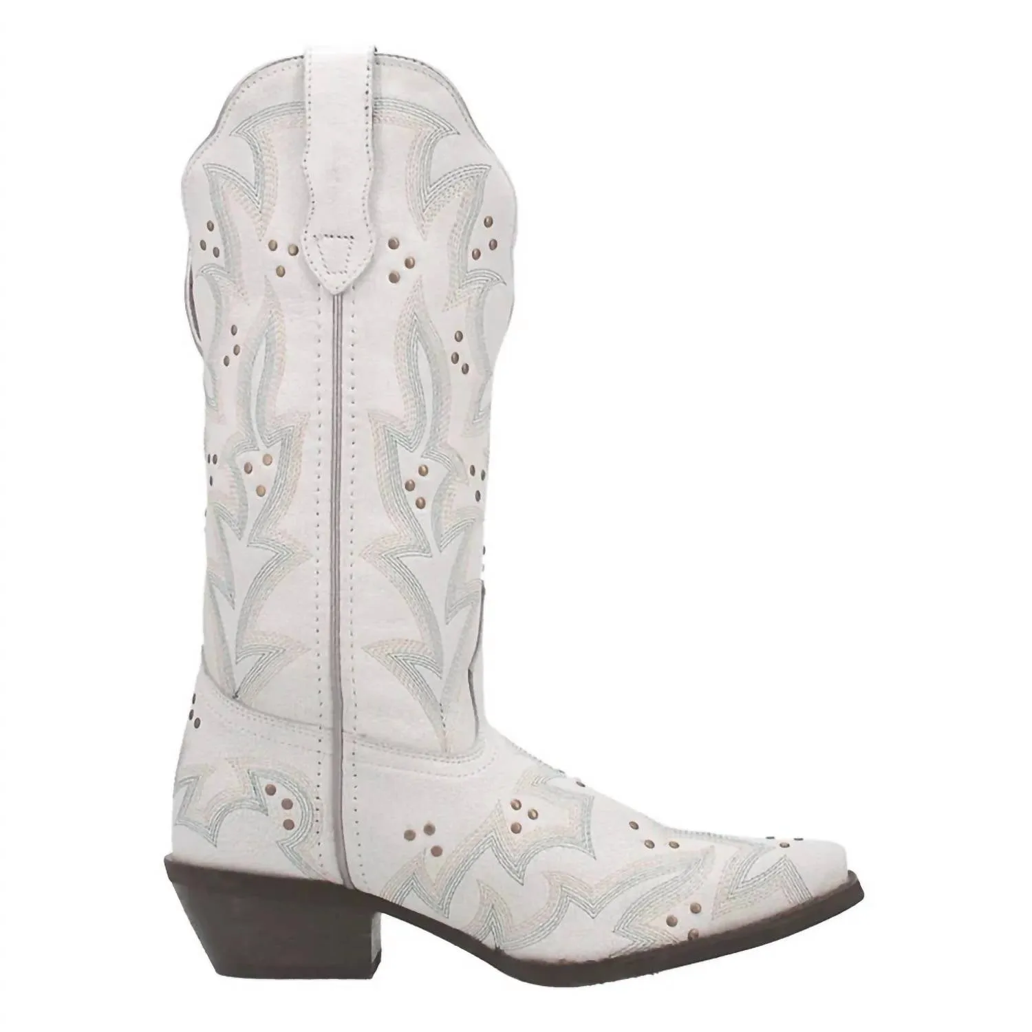 Ladies Adrian Snip Toe Western Cowboy Boot In White