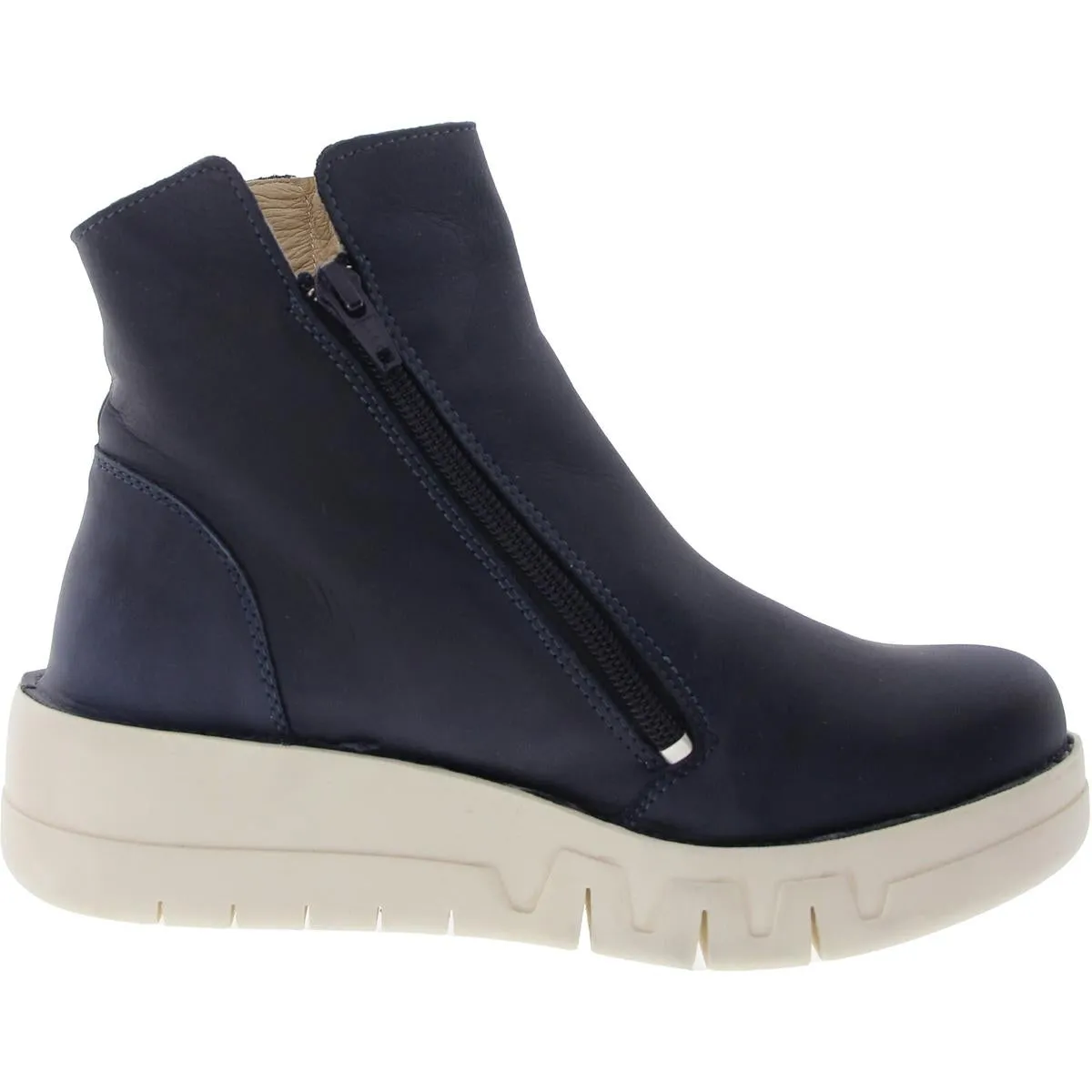 Lando Womens Zipper Leather Ankle Boots