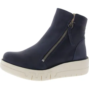 Lando Womens Zipper Leather Ankle Boots
