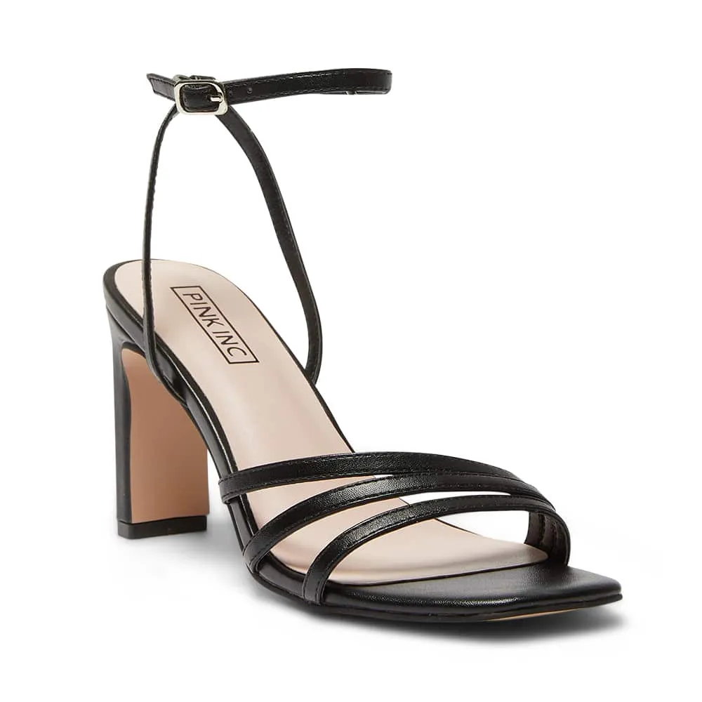 Lara Heel in Black Smooth
