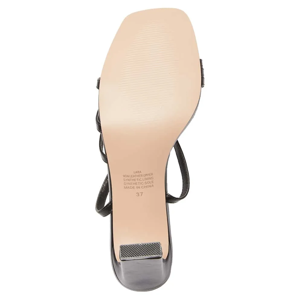 Lara Heel in Black Smooth