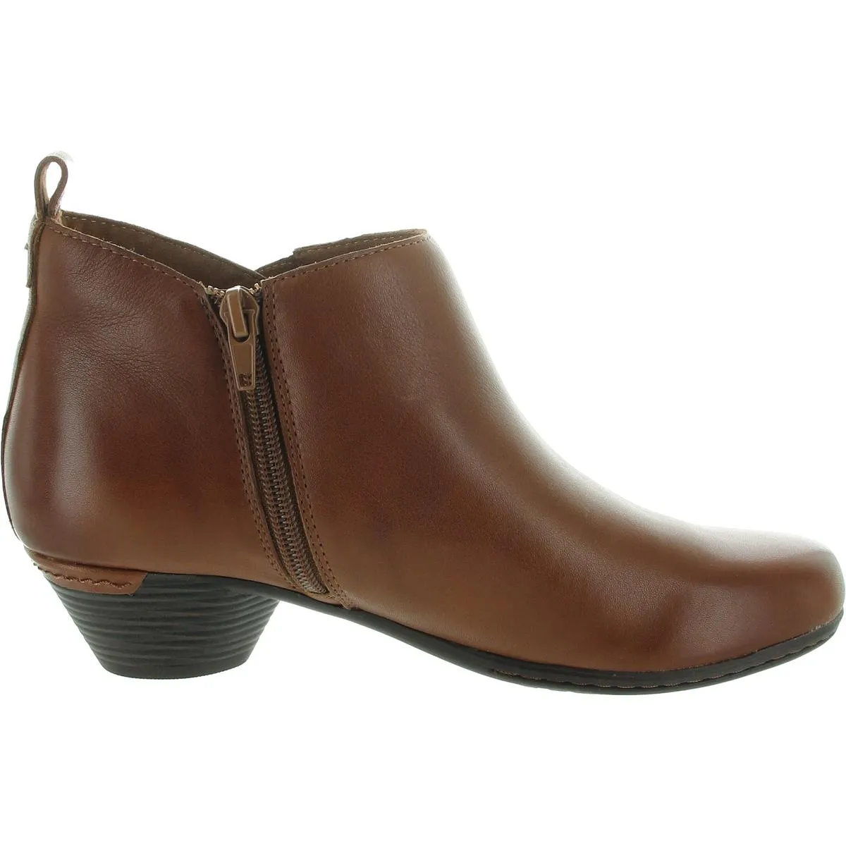 Larsa Womens Zipper Leather Booties