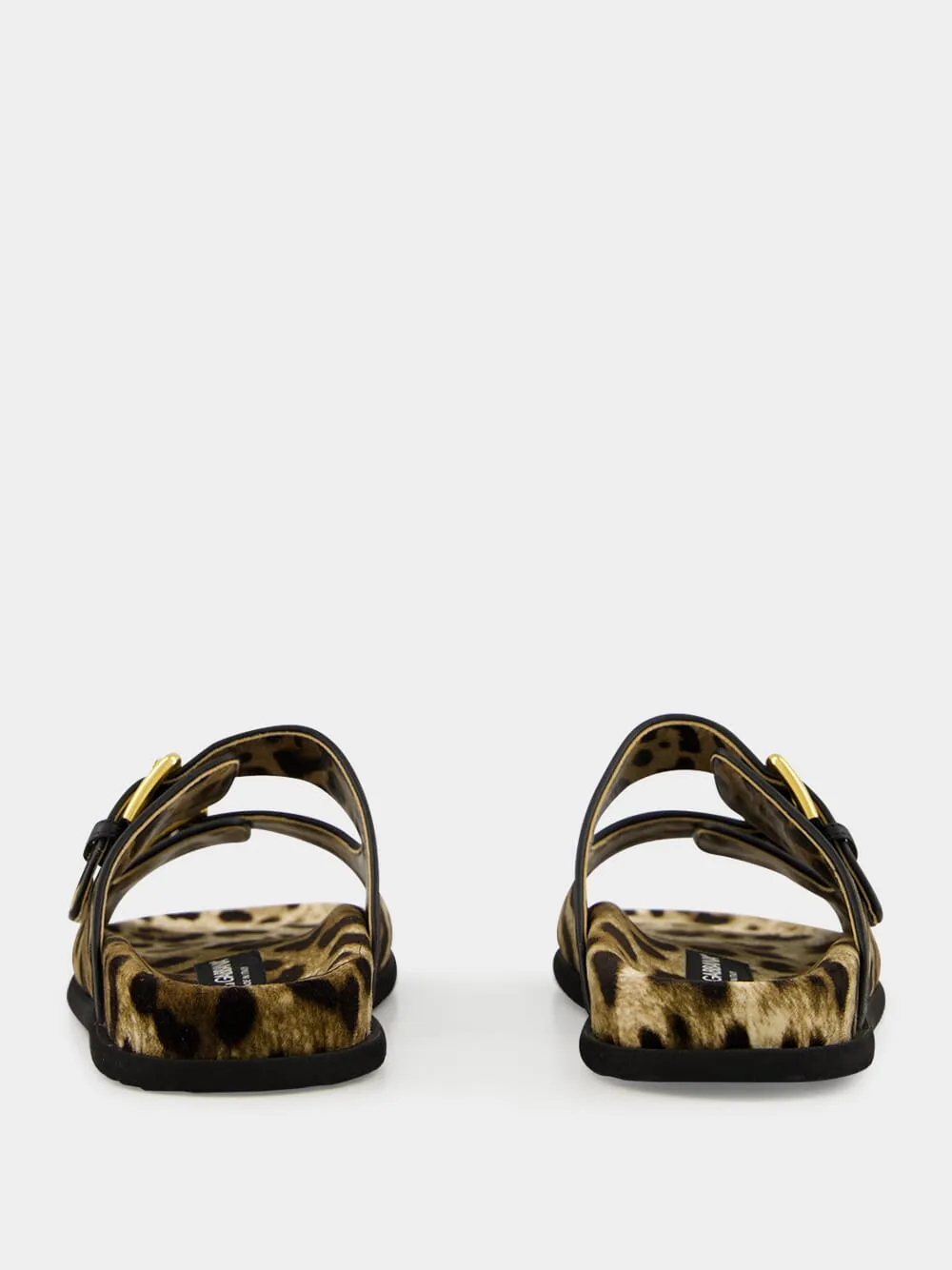 Leopard-Print Velvet Hawaiian Sliders