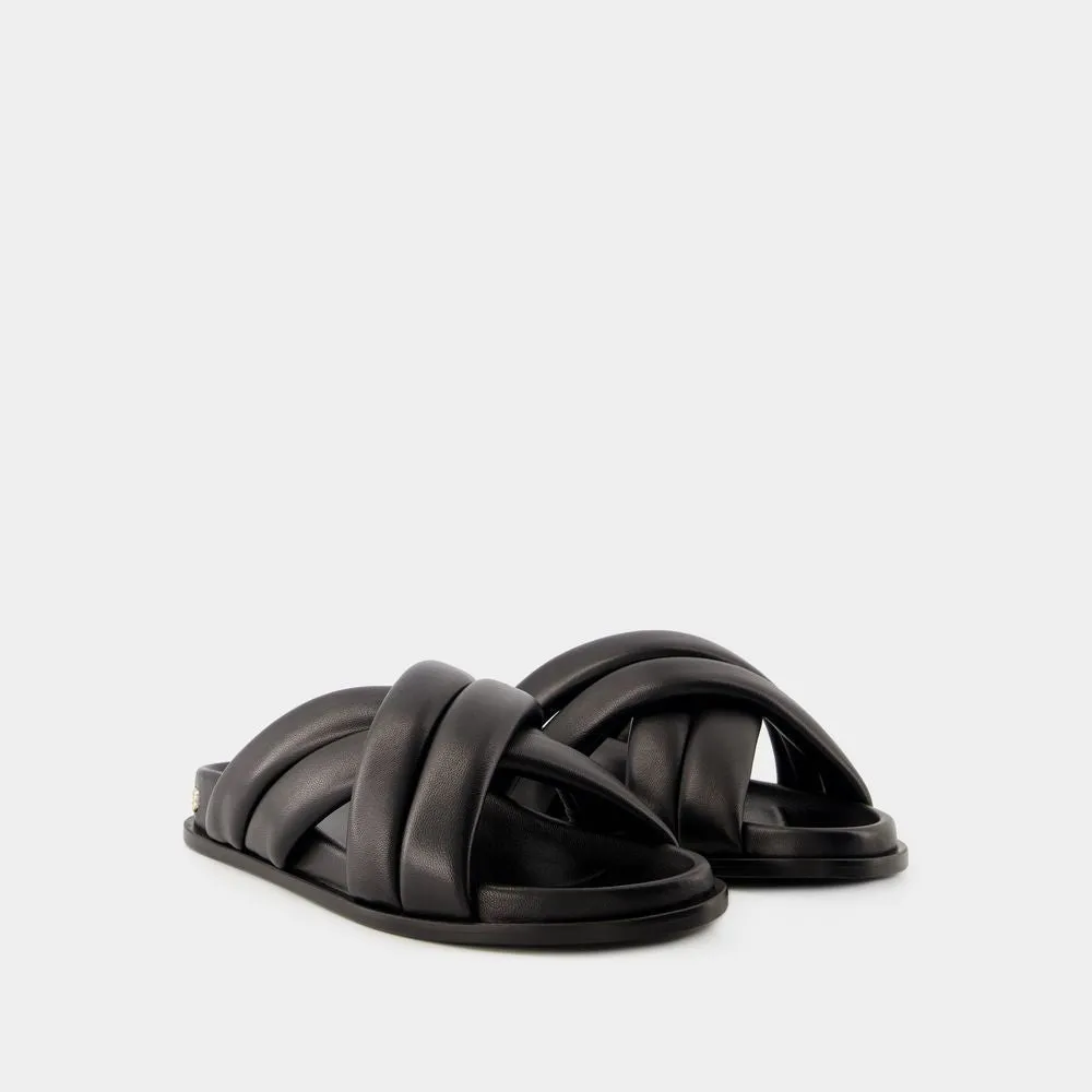Lizzie Slides - Leather - Black