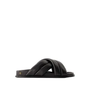 Lizzie Slides - Leather - Black