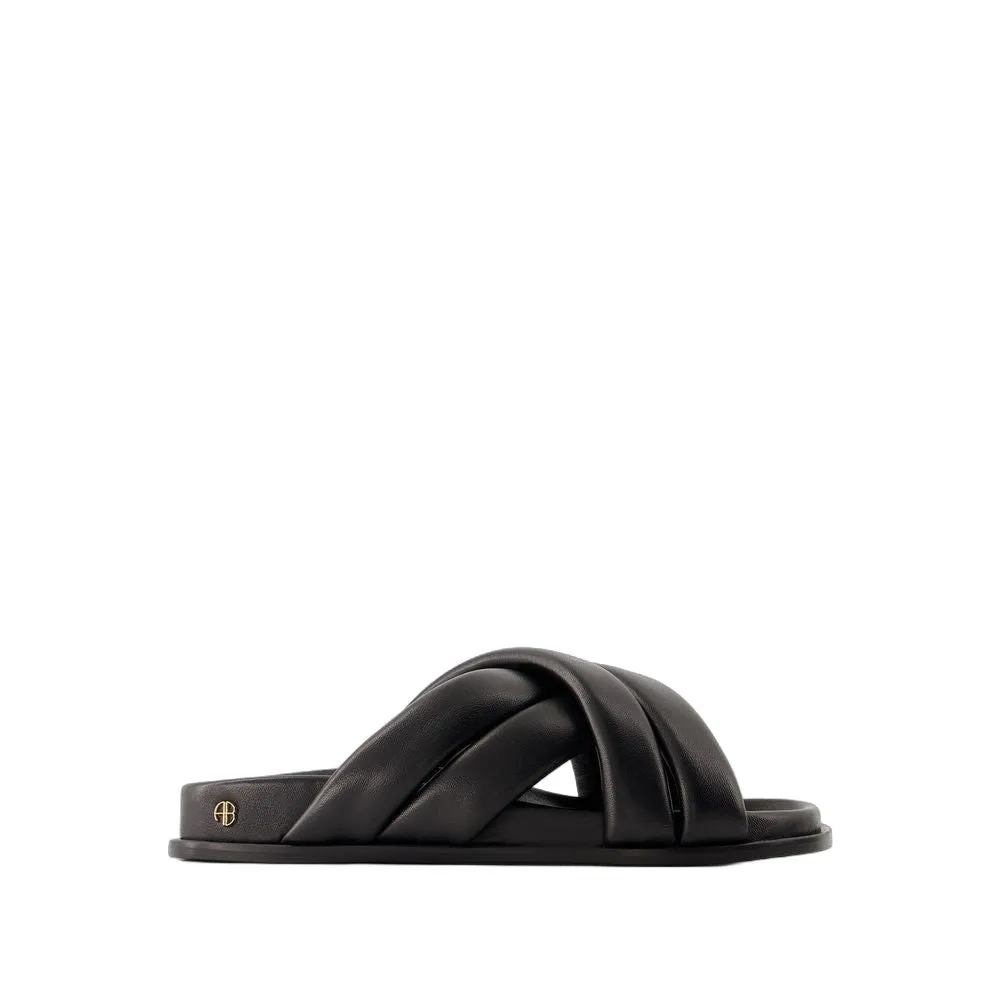 Lizzie Slides - Leather - Black
