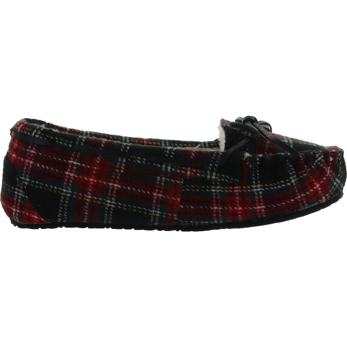Lodge Trapper Womens Plaid Slip On Loafer Slippers