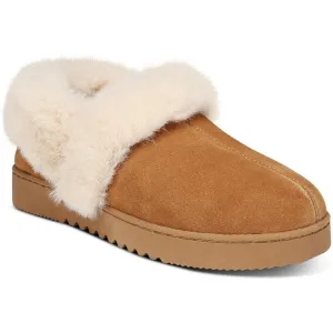 Lolaa Womens Faux Fur Suede Loafer Slippers