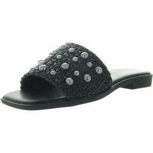 Lonnie Womens Embellished Man Made Flatform Sandals