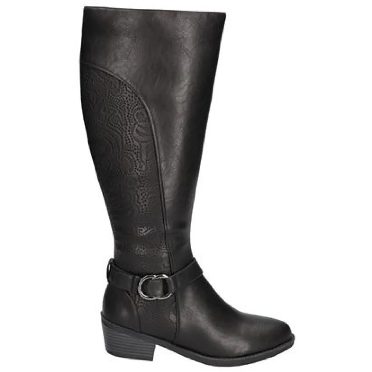 Luella Womens Embossed Faux Leather Knee-High Boots