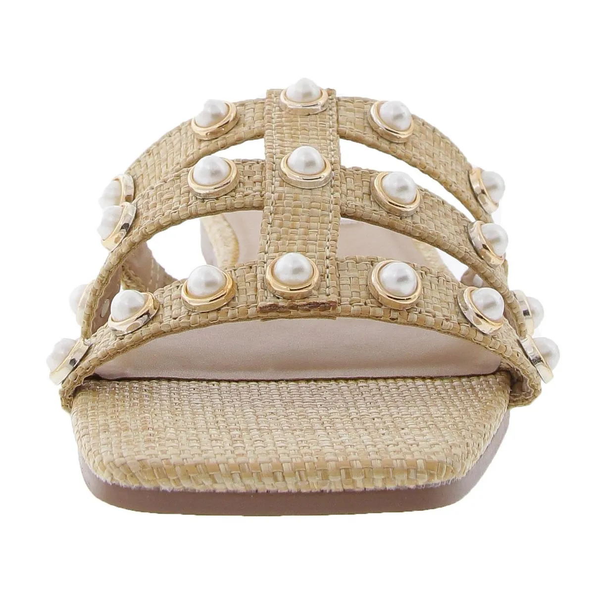 Lya Womens Embellished Woven Slide Sandals