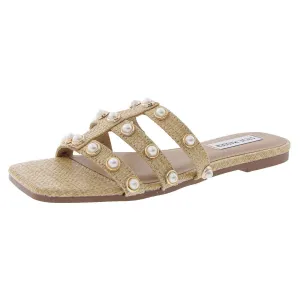 Lya Womens Embellished Woven Slide Sandals