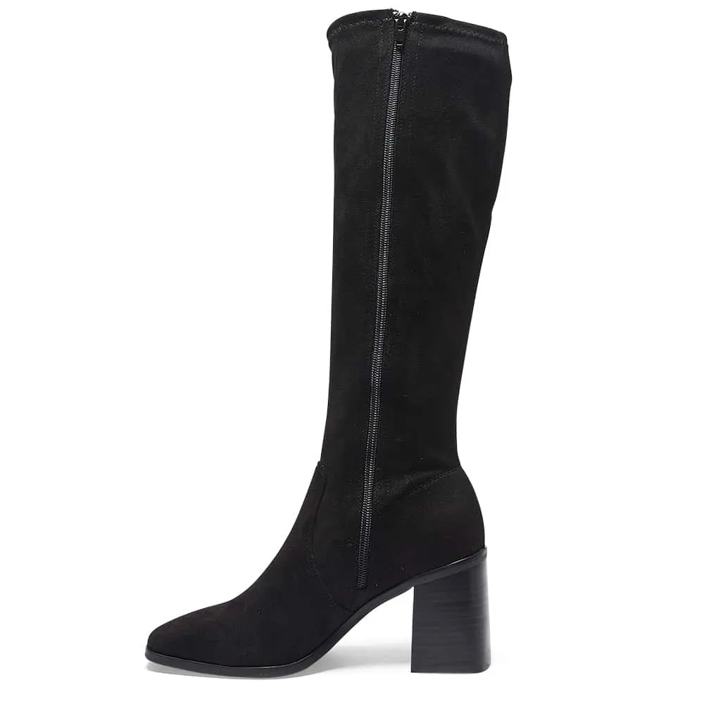 Macbeth Boot in Black Suede Look