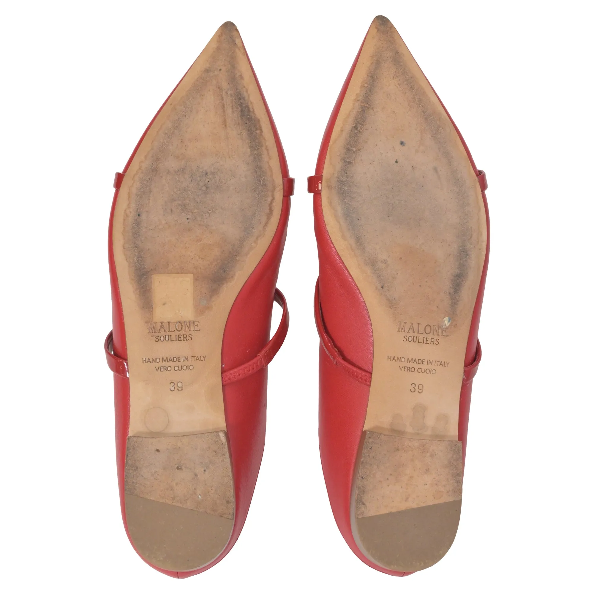 Malone Souliers Maureen Slip-On Flats in Red Leather