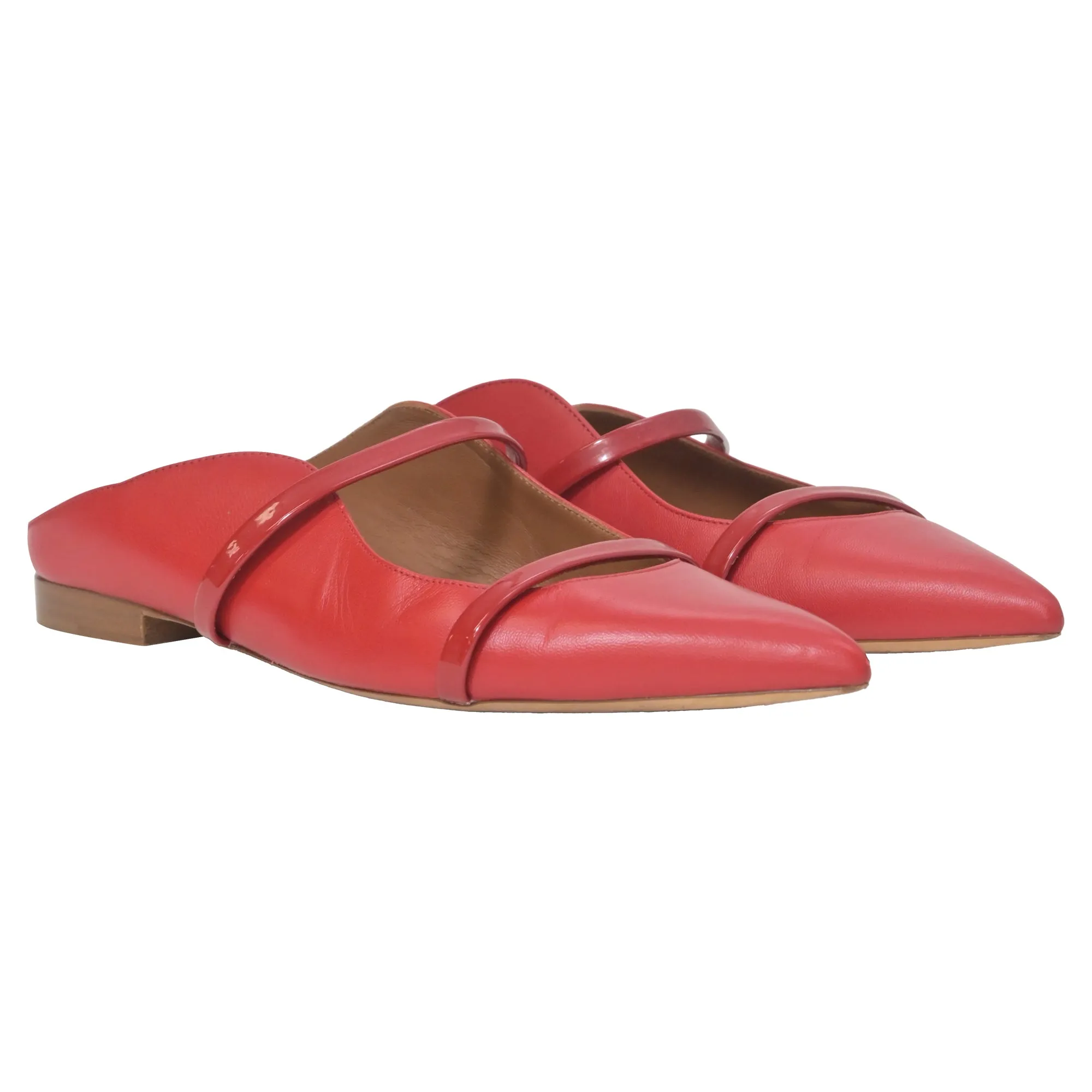 Malone Souliers Maureen Slip-On Flats in Red Leather
