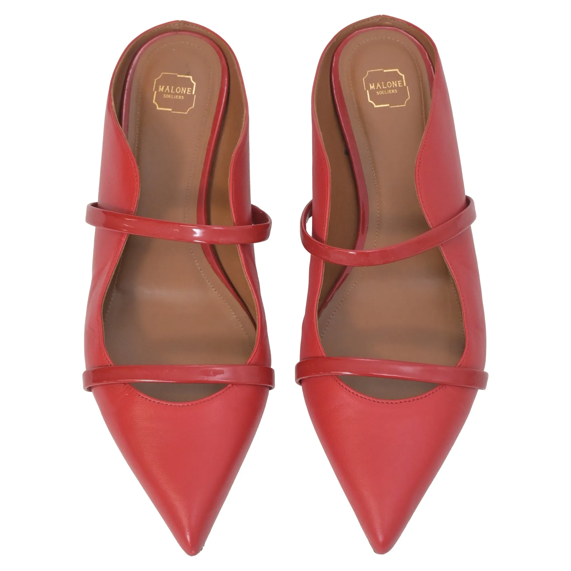 Malone Souliers Maureen Slip-On Flats in Red Leather