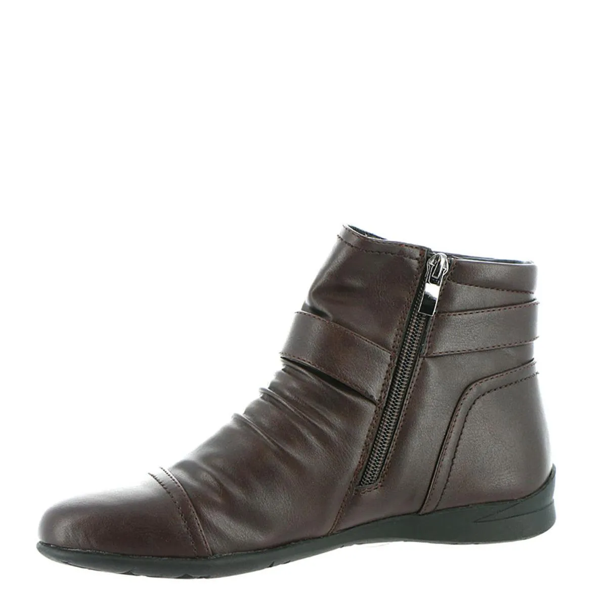 Mandy Womens Faux Leather Flats Ankle Boots