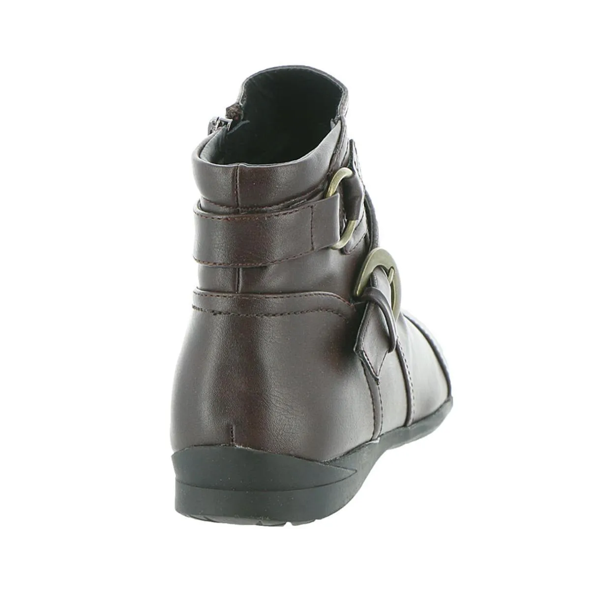 Mandy Womens Faux Leather Flats Ankle Boots