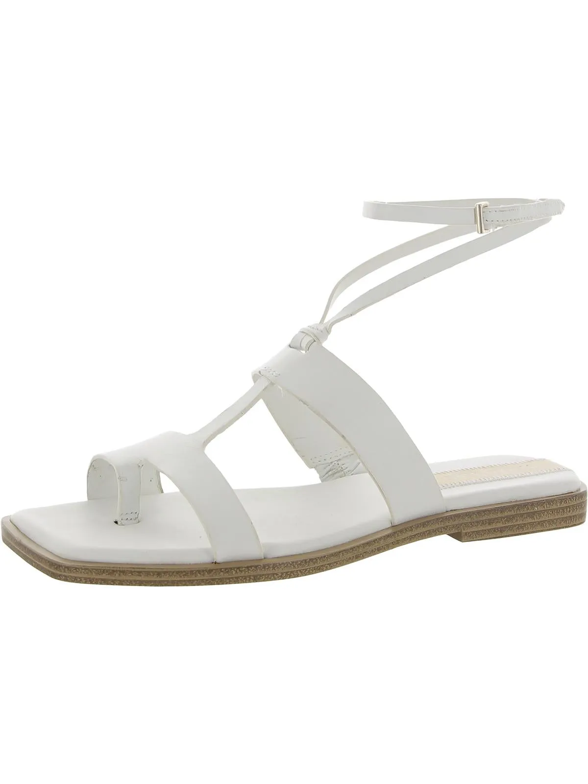 Maren  Womens Leather Open Toe Ankle Strap