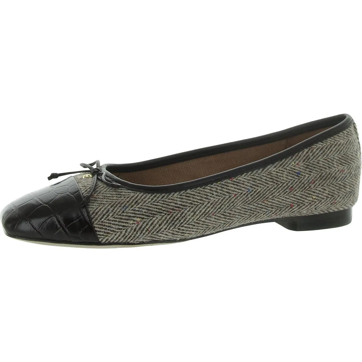 Marley Womens Leather Bow Ballet Flats