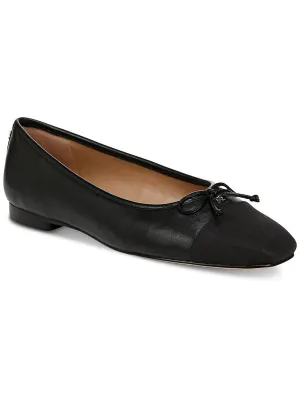 Marley Womens Leather Bow Ballet Flats