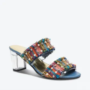 Merra Heeled Sandal In Ocean/multi