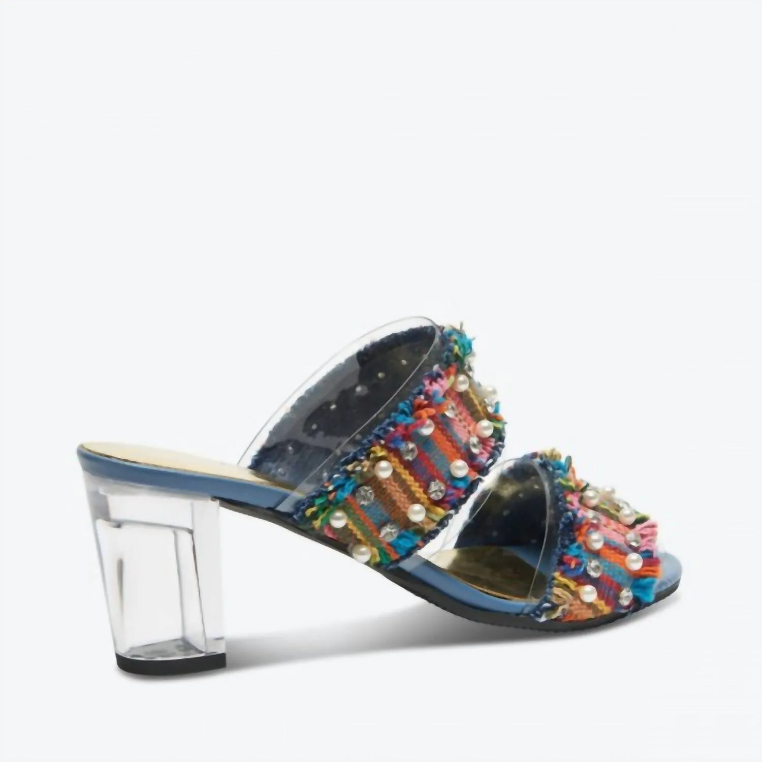 Merra Heeled Sandal In Ocean/multi