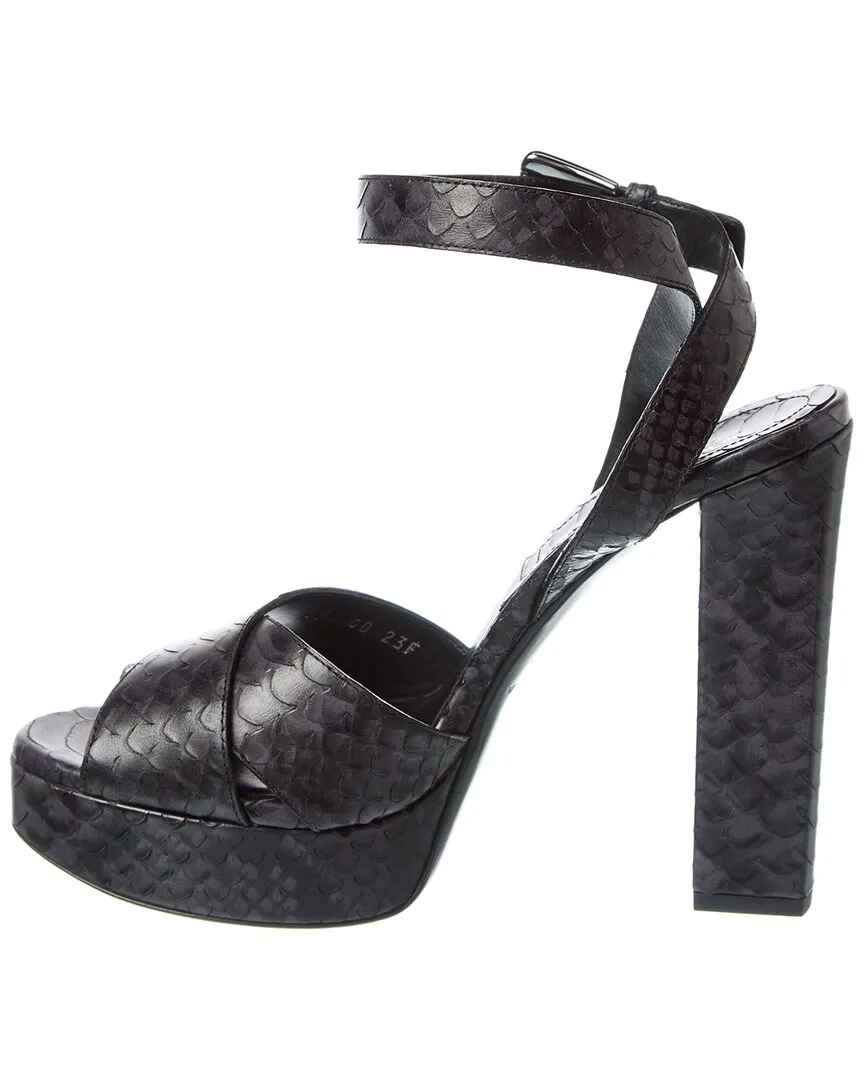 Michael Kors Cannon Runway Python-Embossed Leather Platform Sandal