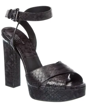 Michael Kors Cannon Runway Python-Embossed Leather Platform Sandal
