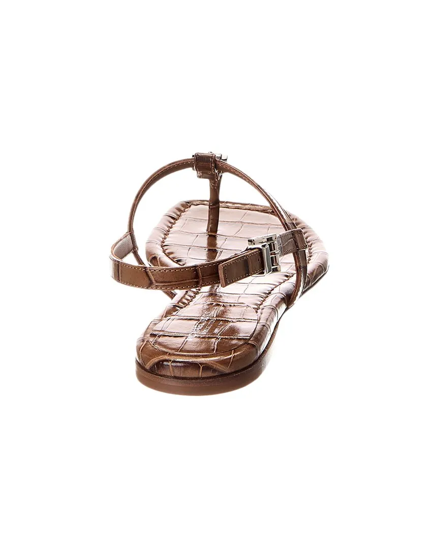 Michael Kors Collection Sofia Runway Croc-Embossed Leather Sandal