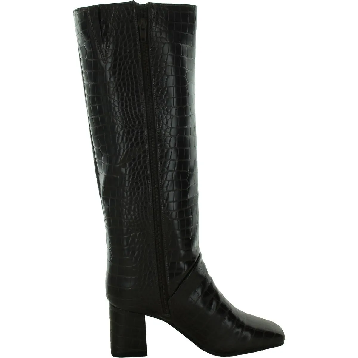 Millerr Womens Faux Leather Square Toe Knee-High Boots