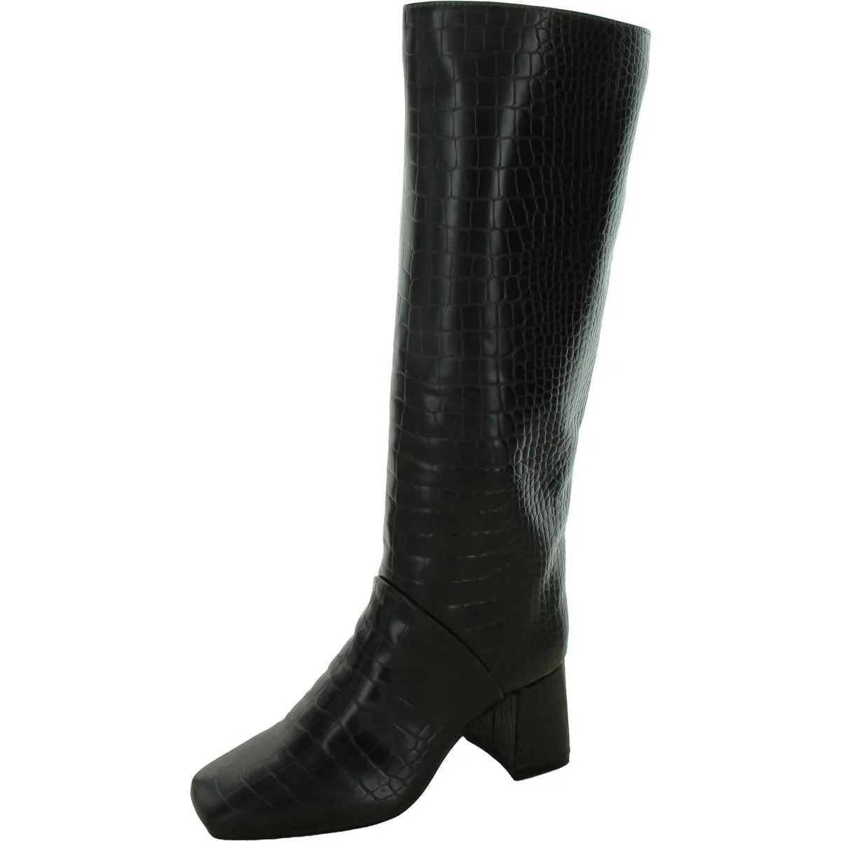 Millerr Womens Faux Leather Square Toe Knee-High Boots