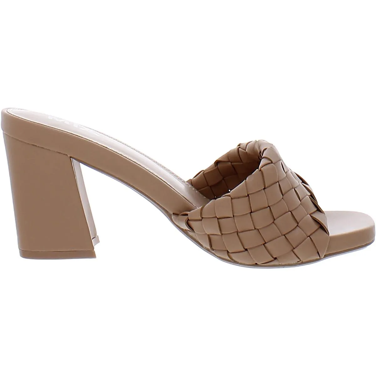 Minna Womens Faux Leather Slip On Slide Sandals