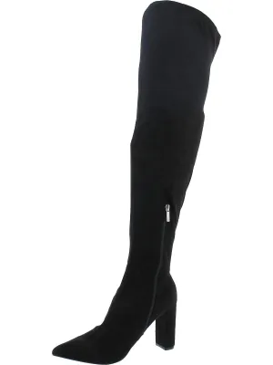 Monia Womens Faux Suede Heels Over-The-Knee Boots
