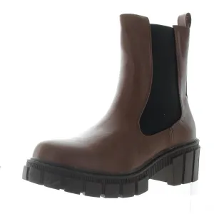 Montana Lug Womens Stretch Leather Mid-Calf Boots