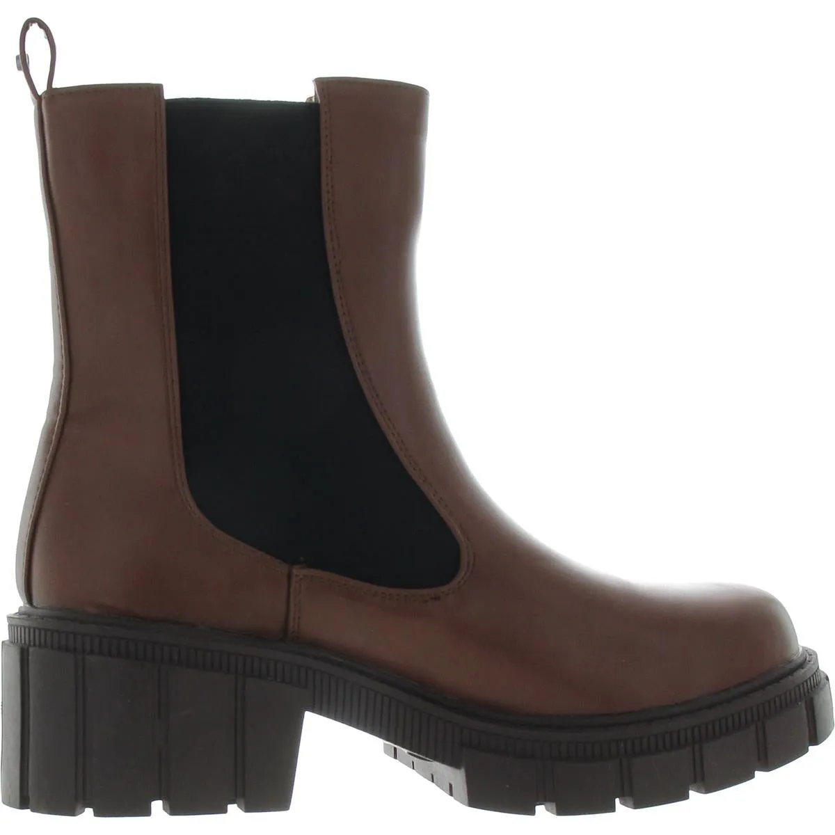 Montana Lug Womens Stretch Leather Mid-Calf Boots