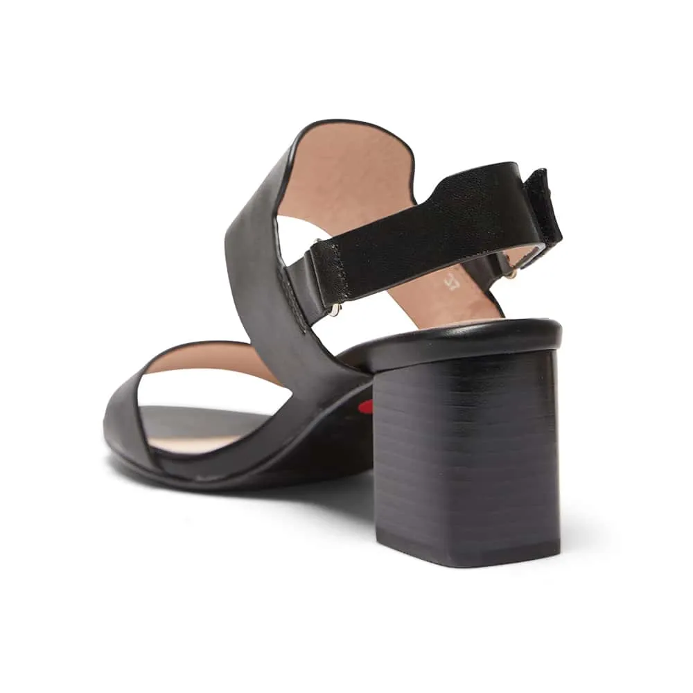 Nadia Heel in Black Leather