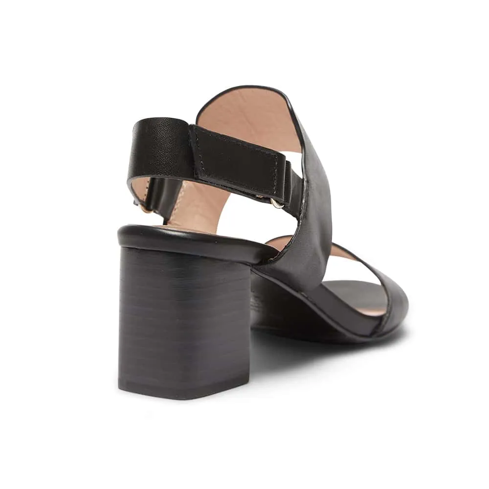 Nadia Heel in Black Leather