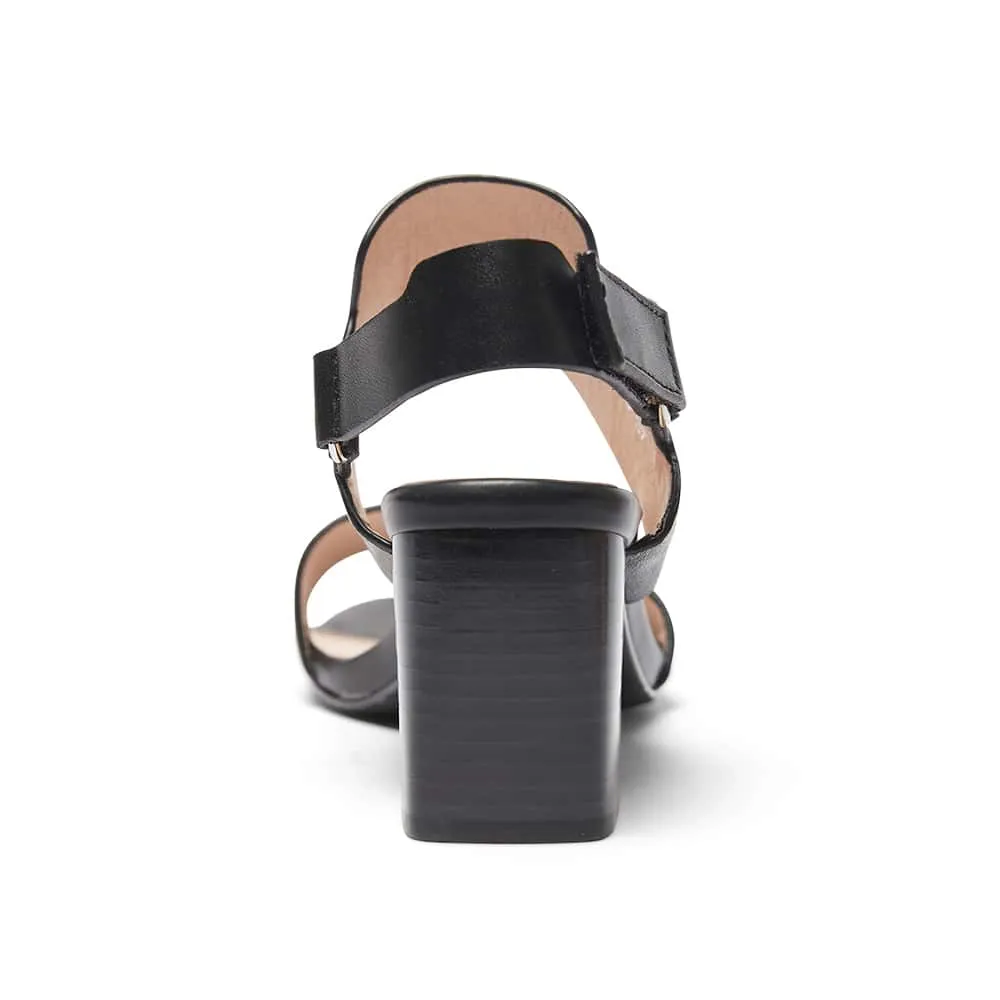 Nadia Heel in Black Leather